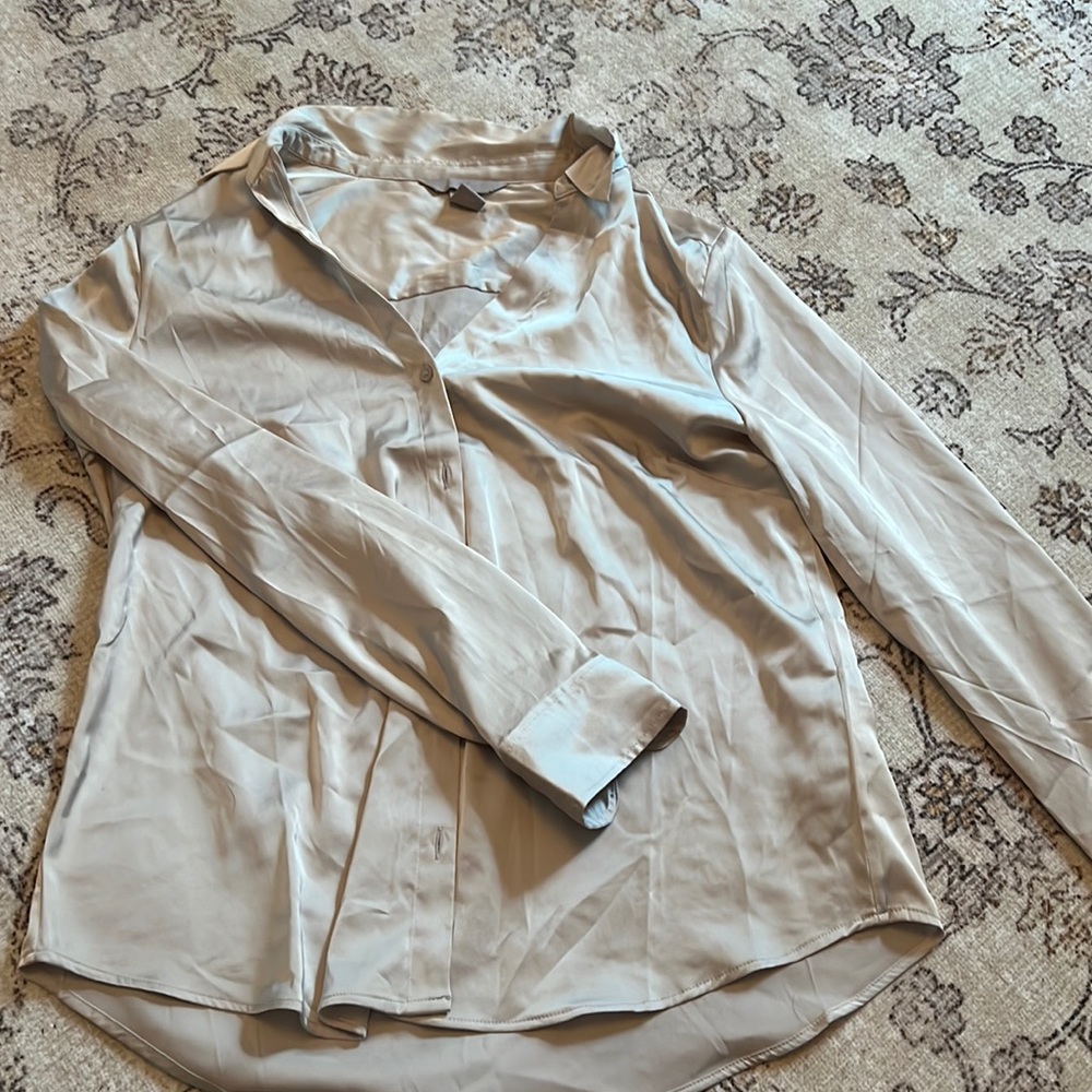 Champagne Silk Button Down